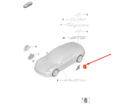9J1853823 TAYCAN ARKA KAPI TAŞ DARBE KORUMA FOLYOSU SOL 2020 >>