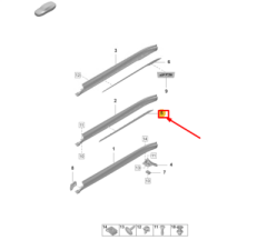 9J1853253B G2X  TAYCAN SPORTİF MARŞBİYEL KAPLAMA BAKALİTİ SÜS ÇITASI SOL 2020 >>(Kopya)