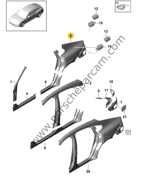 971809405 YGRV ARKA ÇAMURLUK SOL PANAMERA 2017 >> 2024