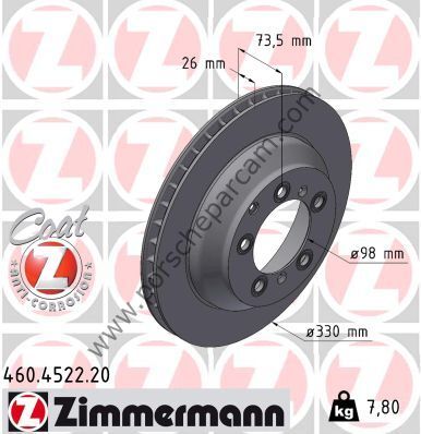9Y0615601 ARKA FREN DİSKİ SAĞ SOL CAYENNE 2018 >> 2024