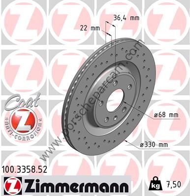 95B615601G ARKA FREN DİSKİ DELİKLİ  SPORT Z  TAKIM (2ADET) MACAN 2014 >> 2025